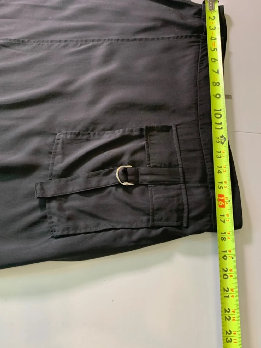DKNY Black Cargo Wrap Mini Skirt Silver-Tone Detail/zippered closure Streetwear